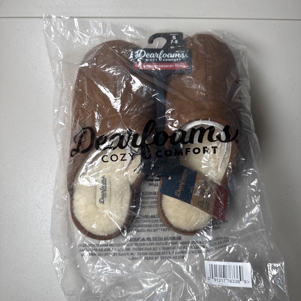 Dearfoams Brown Men's Slippers 7-8 New in Bag
